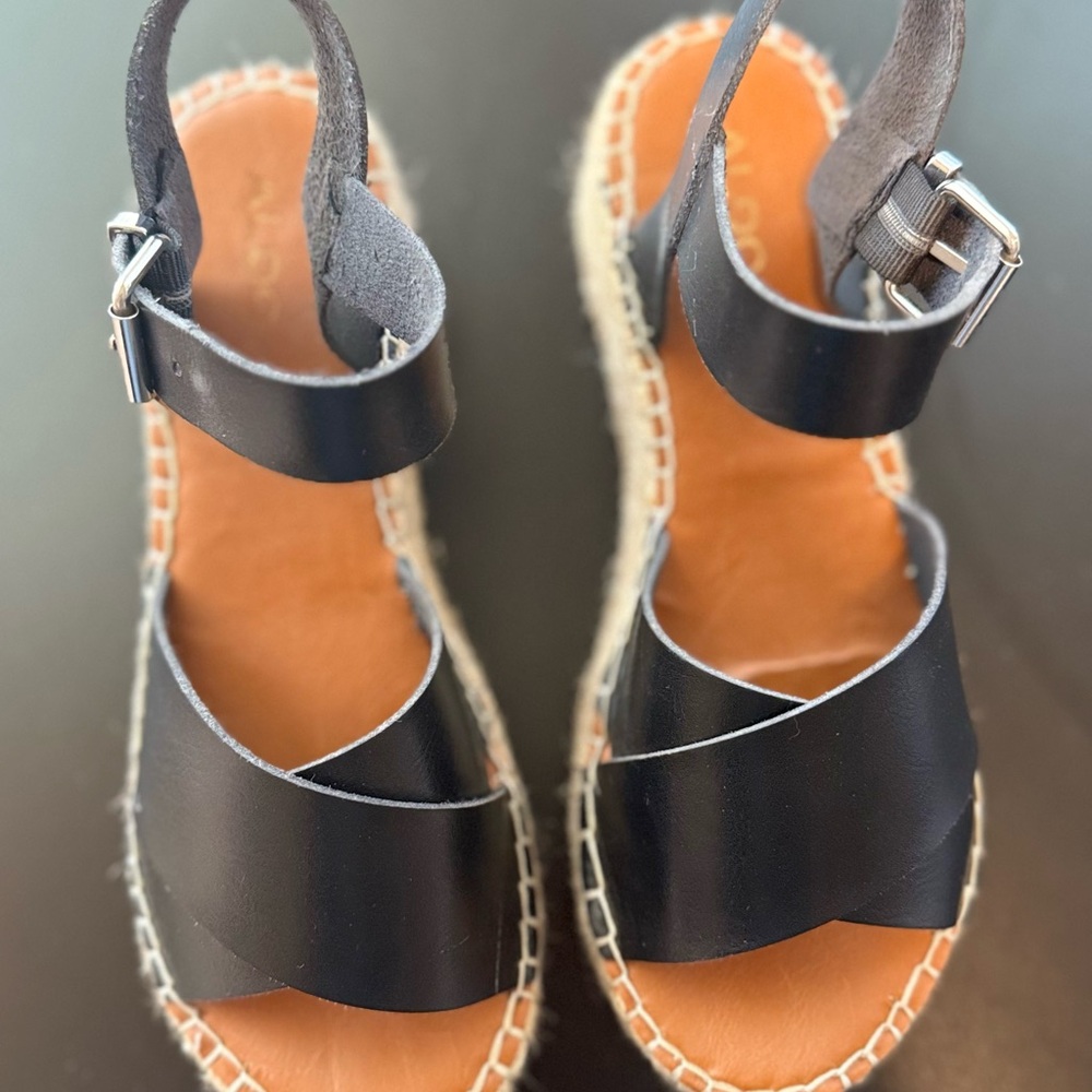 Aldo Black Espadrilles Sandals